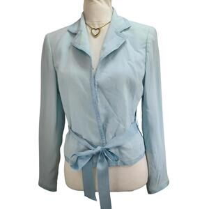 Kate Hill. Vintage, Light Blue 100% Silk Blazer. Size: 6
